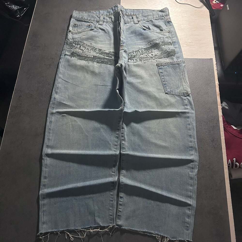Hurley International Vintage Button Fly Distressed Denim Jeans